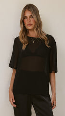 Davette Mesh T-Shirt - Black