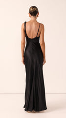 Iris Asymmetrical Maxi Dress - Black