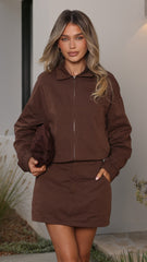 Grace Bomber Jacket - Chocolate