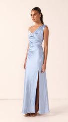 Iris Asymmetrical Maxi Dress - Blue