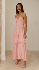 Florence Strapless Maxi Dress - Pink