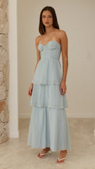 Florence Strapless Maxi Dress - Blue