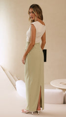 Delita Maxi Dress - Cream/Sage