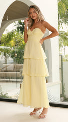 Florence Strapless Maxi Dress - Yellow