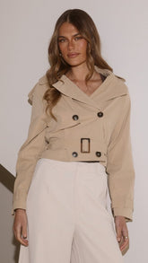 Deena Cropped Coat - Beige
