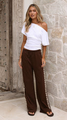 Hadley Pants - Brown/Leopard Stripe