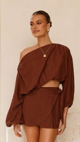 Ilara Wrap Skort - Chocolate