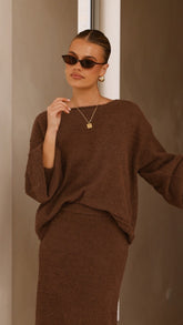 Cohen Knit Jumper - Chocolate