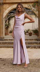 Iris Asymmetrical Maxi Dress - Lilac