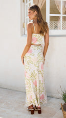 Elide Tie Top - Primavera Print