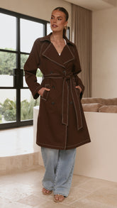 Cora Trench Coat - Brown