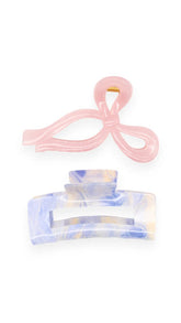 Delphie Hair Claw Set - Pink