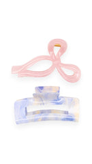 Delphie Hair Claw Set - Pink