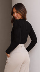 Imogen Long Sleeve Top - Black