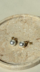Classic Pearl 18K Gold Plated Earrings - Gold