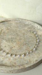 Isla Dainty Pearl Statement Headband - White