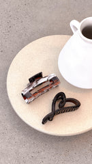 Delphie Hair Claw Set - Brown