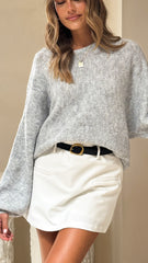 Isabella Knit Sweater - Grey