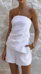Dana Strapless Top - White