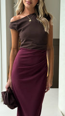 Delita Maxi Dress - Chocolate/Wine