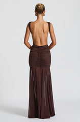 Fae Maxi Skirt - Plum Brown