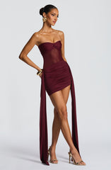 Fiorella Mini Dress - Cherry Lacquer