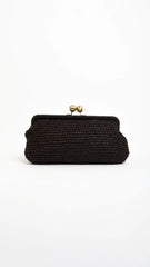 Clip Top Elongated Clutch - Chocolate
