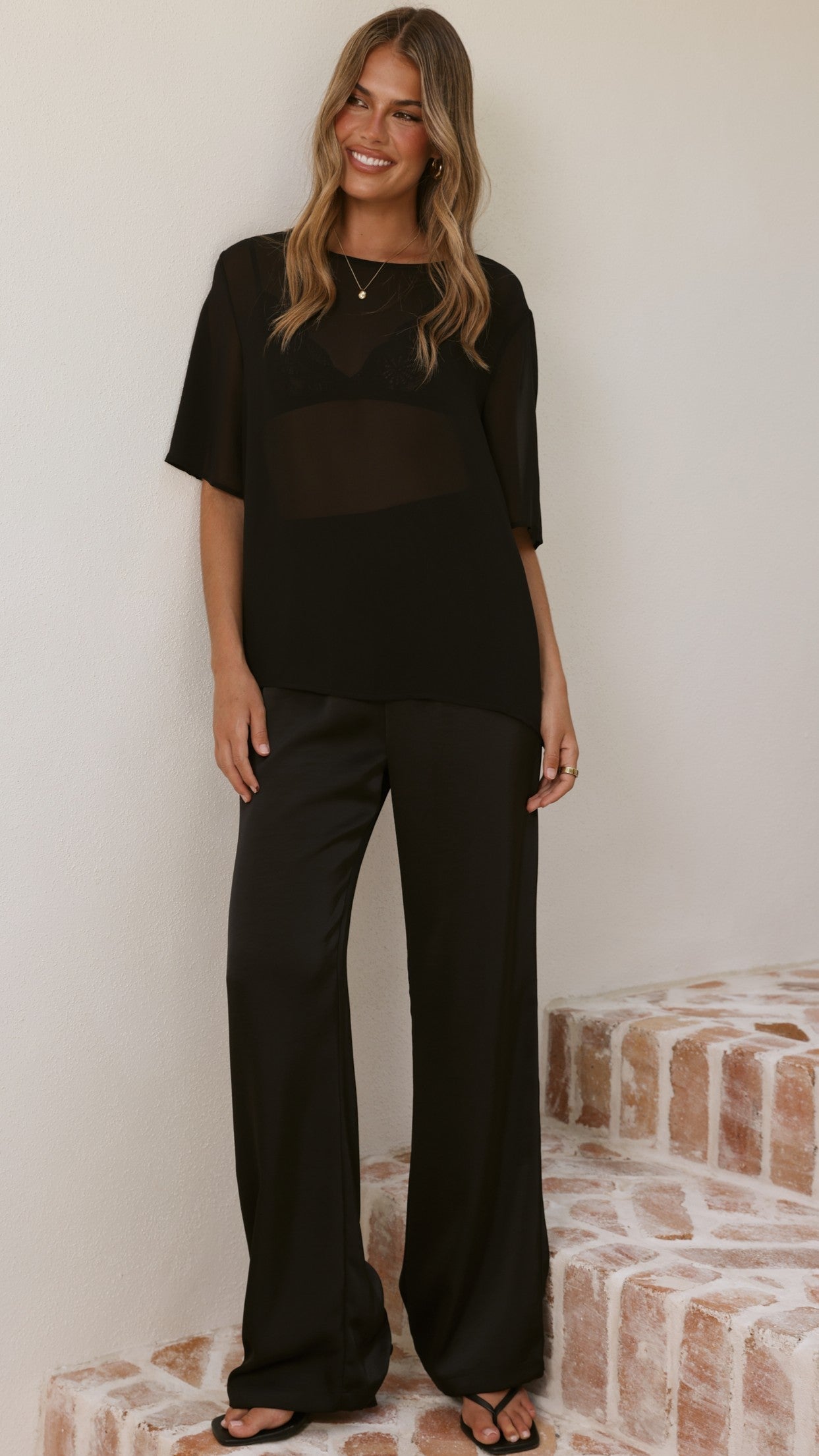 Davette Mesh T-Shirt - Black