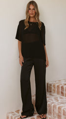 Davette Mesh T-Shirt - Black