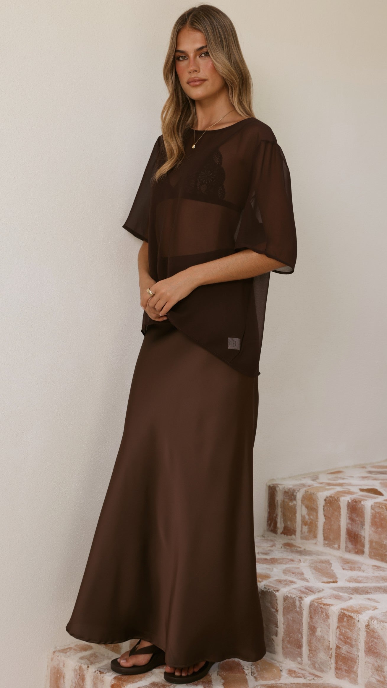Davette Mesh T-Shirt - Chocolate