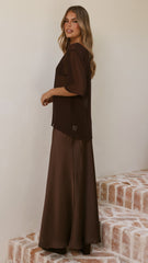 Davette Mesh T-Shirt - Chocolate