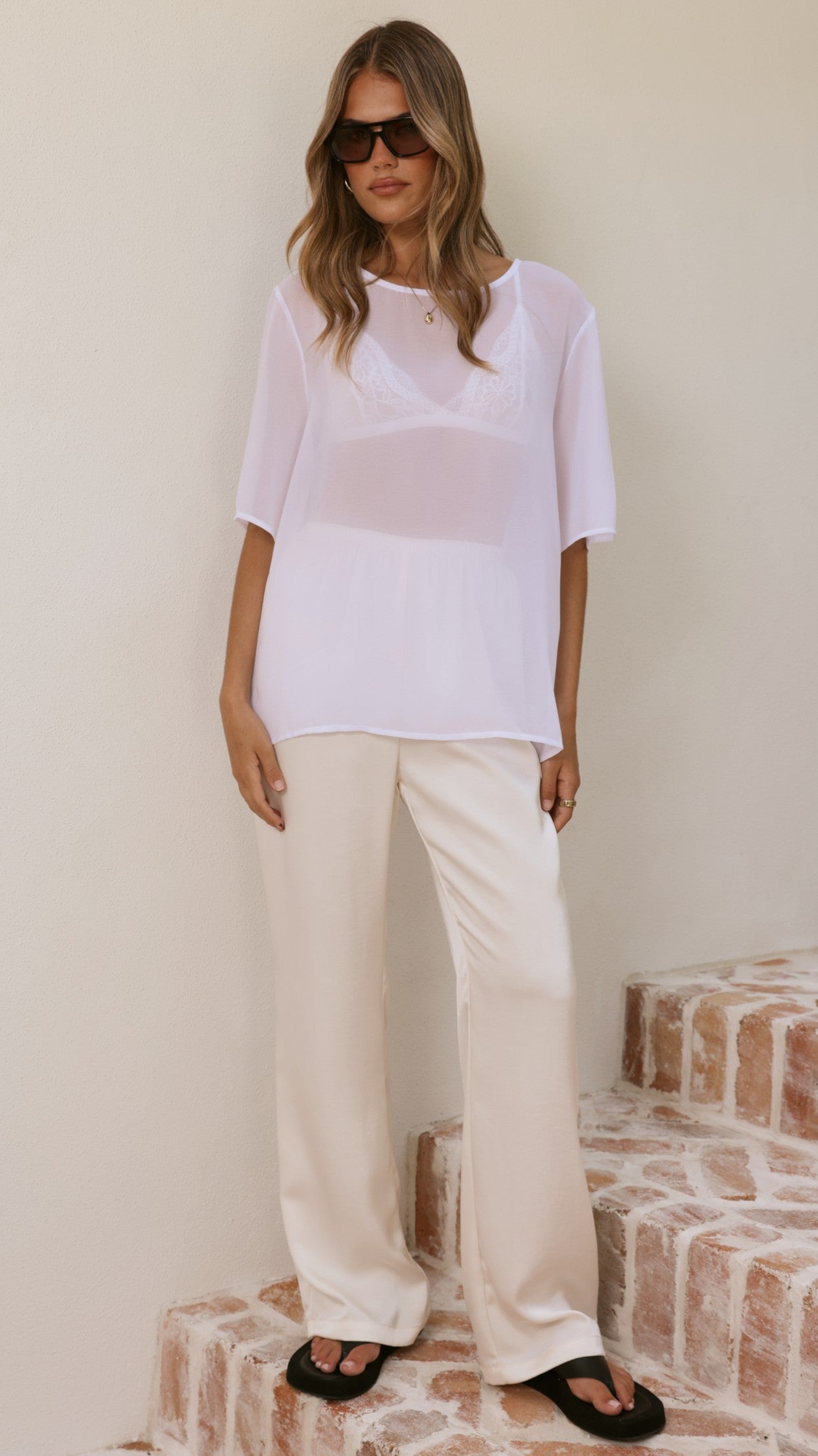 Davette Mesh T-Shirt - White