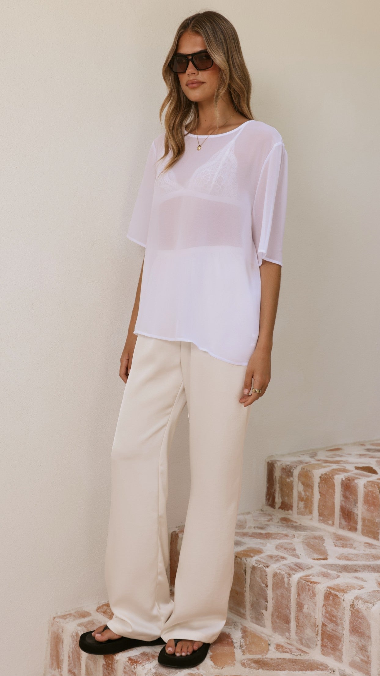Davette Mesh T-Shirt - White