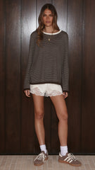Ishana Long Sleeve Top - Brown Stripe
