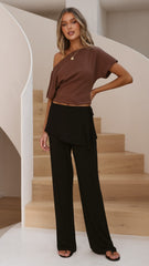 Jaxie Skirt Overlay Pants - Black