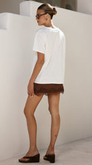 Elizabella Lace Mini Skirt - Chocolate