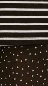 Elisha T-Shirt and Sheer Maxi Skirt Set - White/Black Stripe and Polka Dot