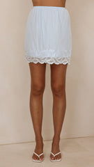 Davonne Lace Mini Skirt - Baby Blue