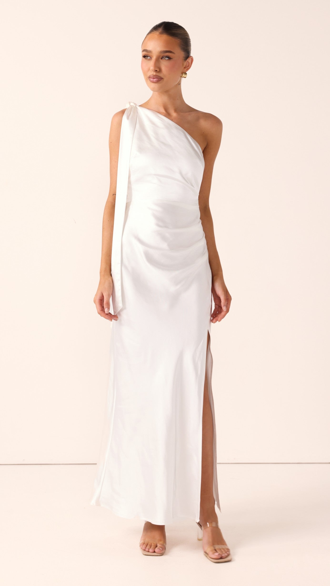Halle One Shoulder Maxi Dress - Ivory
