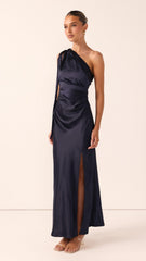 Halle One Shoulder Maxi Dress - Navy