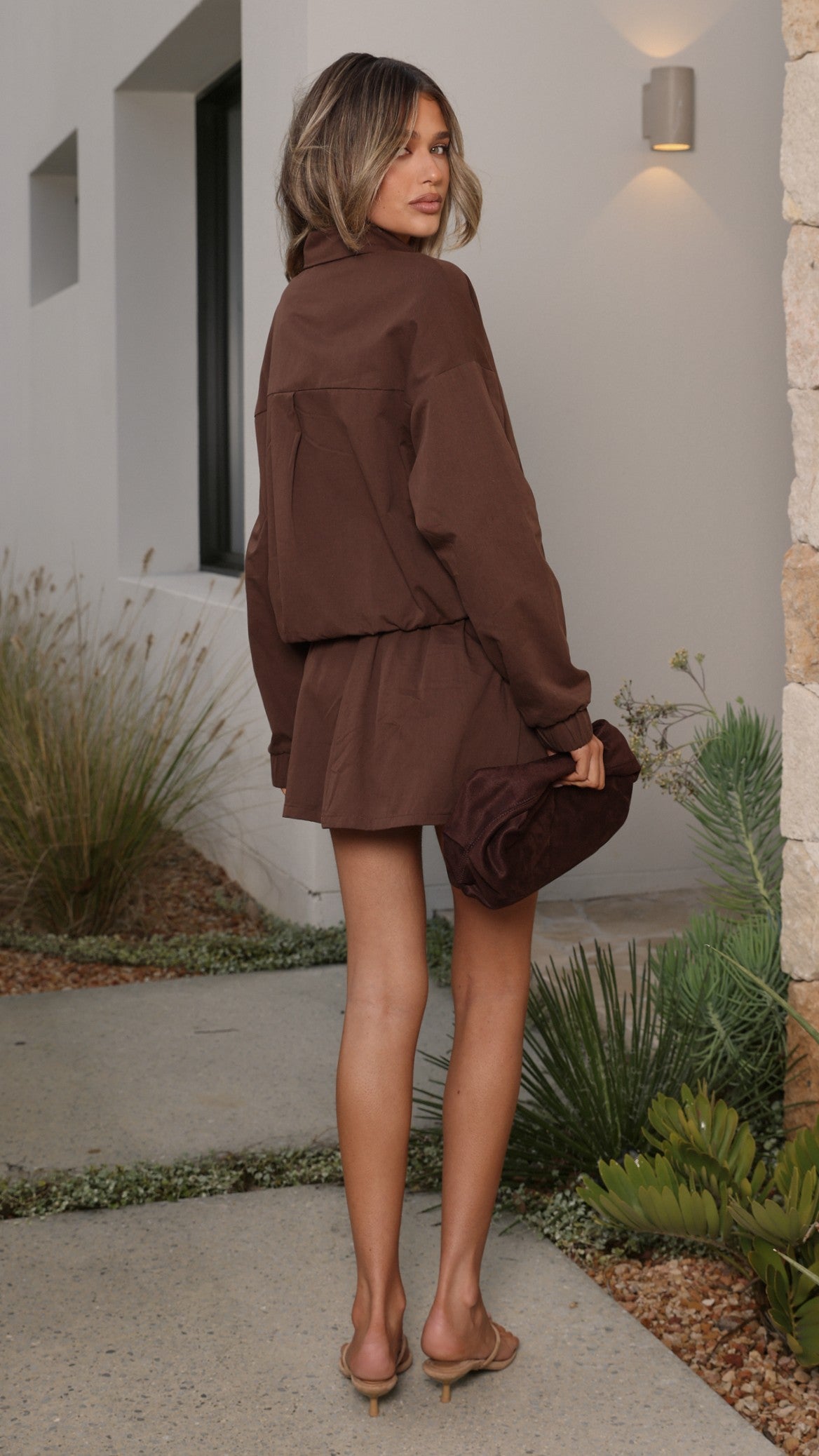Grace Bomber Jacket - Chocolate