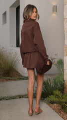 Grace Bomber Jacket - Chocolate