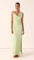 Iris Asymmetrical Maxi Dress - Key Lime