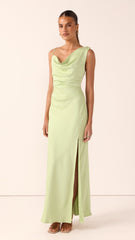 Iris Asymmetrical Maxi Dress - Key Lime