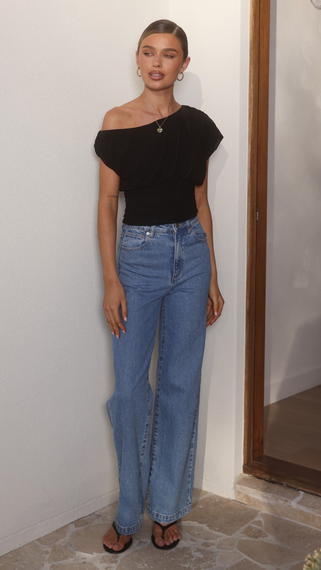 Debby Off Shoulder Top - Black