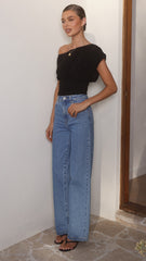 Debby Off Shoulder Top - Black