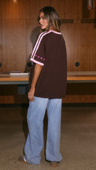 It Aint Luck Oversized T-Shirt - Chocolate/Pink