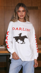 Darlin Long Sleeve T-Shirt - White