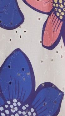 Eloise Eyelet Top - Botanic Blue/Pink Print