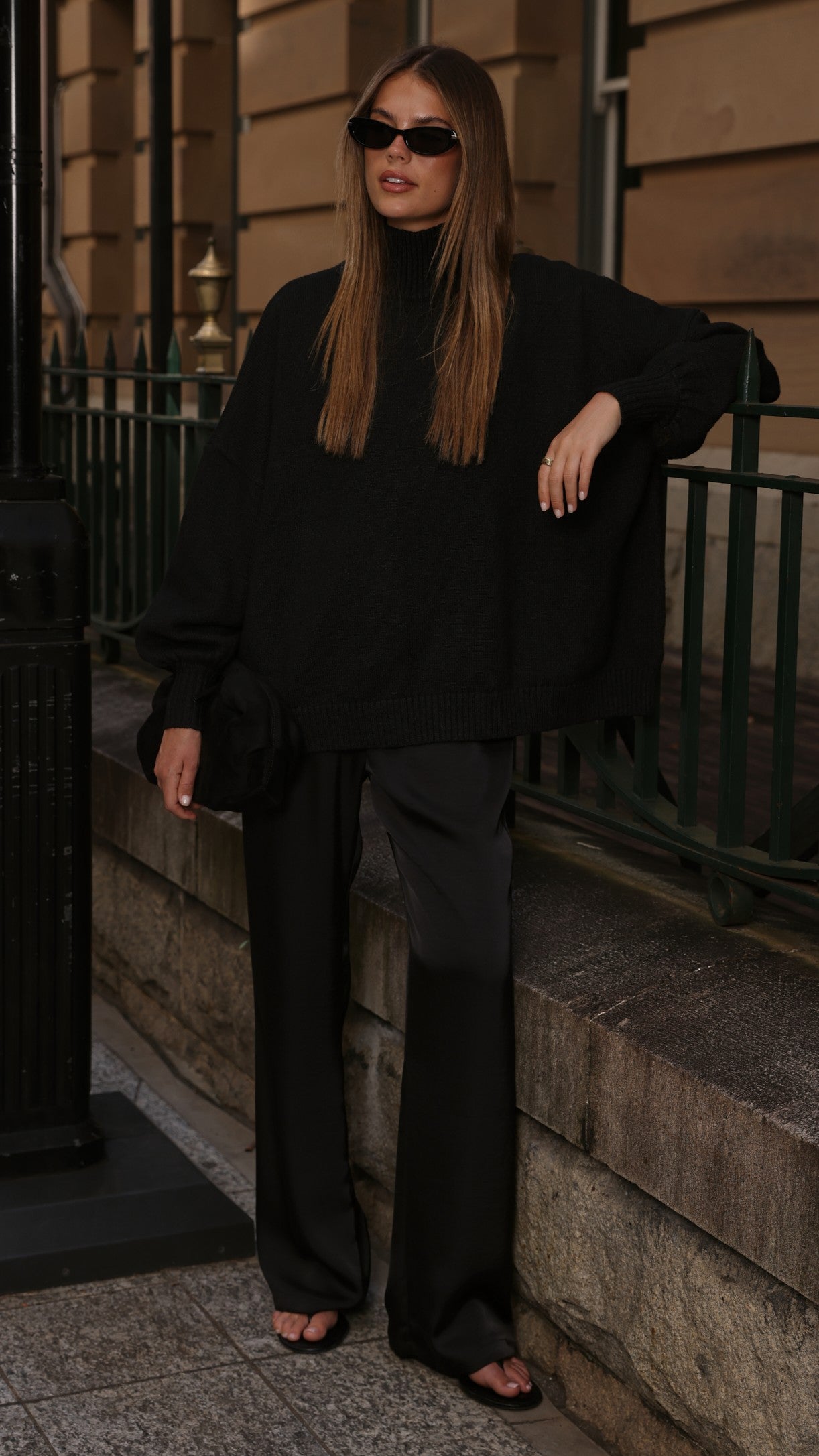 Imogen Button Pants - Black